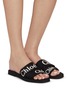Figure View - Click To Enlarge - CHLOÉ - Woody Logo Linen Slides