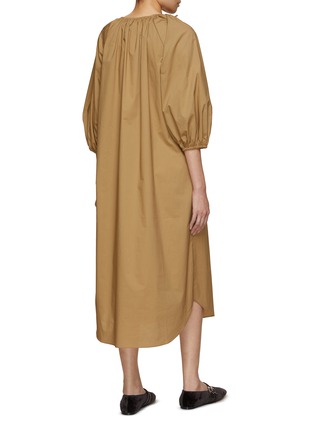 Back View - Click To Enlarge - THE LOOM - Side Tie Neck Puff Sleeve Dress