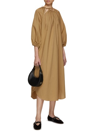 Figure View - Click To Enlarge - THE LOOM - Side Tie Neck Puff Sleeve Dress