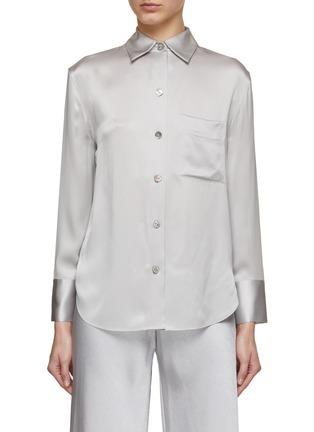 Main View - Click To Enlarge - VINCE - Chest Pocket Silk Blouse