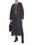 Figure View - Click To Enlarge - RUOHAN - V-Neck Long Coat
