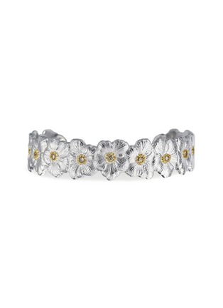 Main View - Click To Enlarge - BUCCELLATI - Blossoms Diamond Rhodium-Plated Sterling Silver Gardenia Bracelet — Size 170