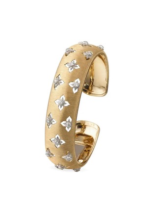 Detail View - Click To Enlarge - BUCCELLATI - Macri Diamond 18K Yellow White Gold Bracelet — Size 160