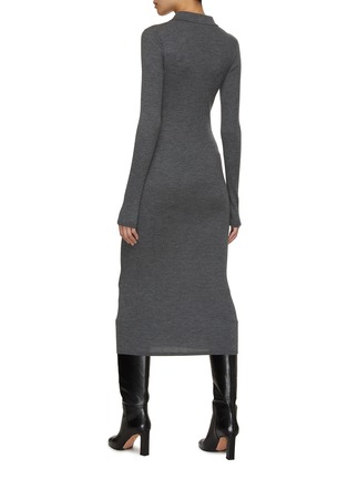 Back View - Click To Enlarge - BRUNELLO CUCINELLI - Monili Embellished Half Zip Knit Dress