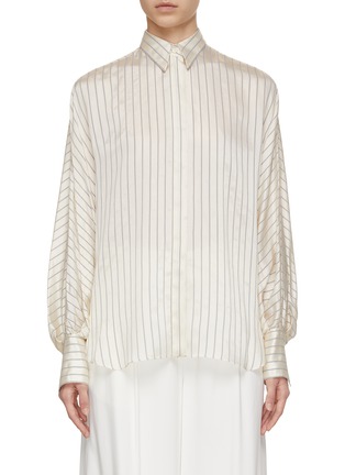 Main View - Click To Enlarge - BRUNELLO CUCINELLI - Pinstriped Button Up Shirt