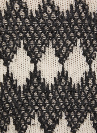  - BRUNELLO CUCINELLI - Sequined Diamond Wool Cashmere Silk Knit Cardigan