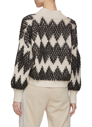 Back View - Click To Enlarge - BRUNELLO CUCINELLI - Sequined Diamond Wool Cashmere Silk Knit Cardigan