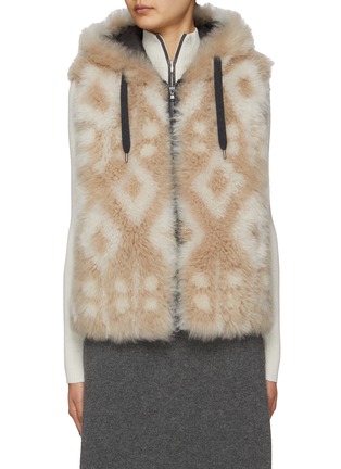 Main View - Click To Enlarge - BRUNELLO CUCINELLI - Hooded Tribe Pattern Fur Gilet
