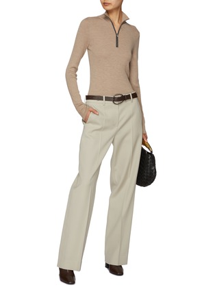 Figure View - Click To Enlarge - BRUNELLO CUCINELLI - Monili Embellished Half Zip Top