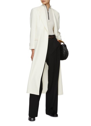 Figure View - Click To Enlarge - BRUNELLO CUCINELLI - Single Breasted Long Blazer Coat