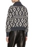 Back View - Click To Enlarge - BRUNELLO CUCINELLI - Geometric Intarsia Wool Cashmere Silk Knit Jacket