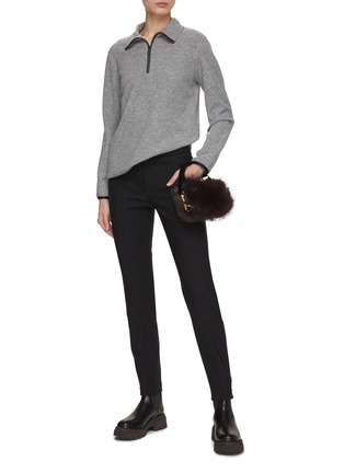 Figure View - Click To Enlarge - BRUNELLO CUCINELLI - Quarter Zip Fleece Top