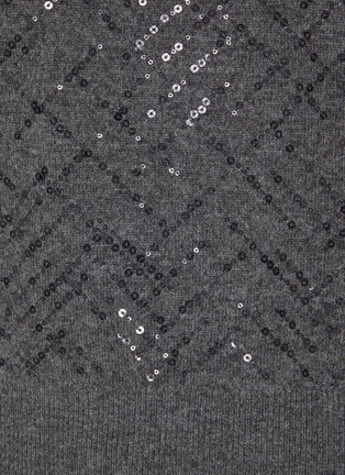  - BRUNELLO CUCINELLI - Sequined Herringbone Wool Cashmere Silk Knit Sweater