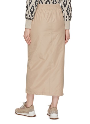 Back View - Click To Enlarge - BRUNELLO CUCINELLI - Contrast Trim Zip Up Long Skirt
