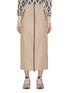 Main View - Click To Enlarge - BRUNELLO CUCINELLI - Contrast Trim Zip Up Long Skirt