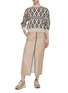 Figure View - Click To Enlarge - BRUNELLO CUCINELLI - Contrast Trim Zip Up Long Skirt