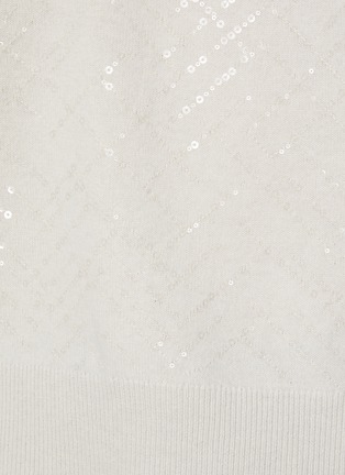  - BRUNELLO CUCINELLI - Sequined Herringbone Wool Cashmere Silk Knit Top