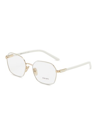 Main View - Click To Enlarge - PRADA - Metal Geometric Optical Glasses