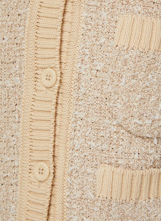  - BRUNO MANETTI - Contrast Trim Tweed Knit Cardigan