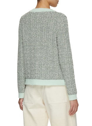 Back View - Click To Enlarge - BRUNO MANETTI - Contrast Trim Tweed Knit Cardigan