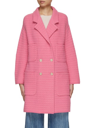Main View - Click To Enlarge - BRUNO MANETTI - Double Breasted Waffle Wool Coat