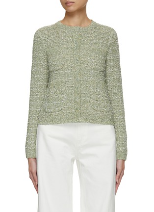 Main View - Click To Enlarge - BRUNO MANETTI - Sequin Tweed Short Cardigan