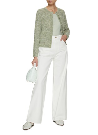 Figure View - Click To Enlarge - BRUNO MANETTI - Sequin Tweed Short Cardigan