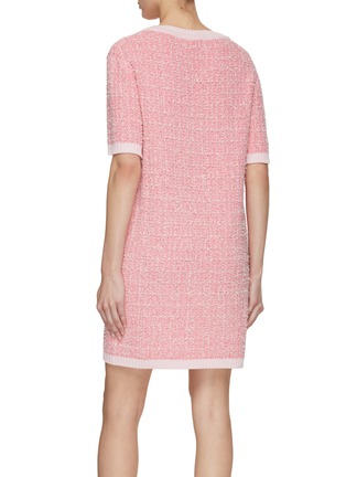 Back View - Click To Enlarge - BRUNO MANETTI - Short Sleeve Tweed Knit Dress