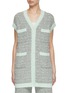 Main View - Click To Enlarge - BRUNO MANETTI - V-Neck Contrast Trim Tweed Knit Vest