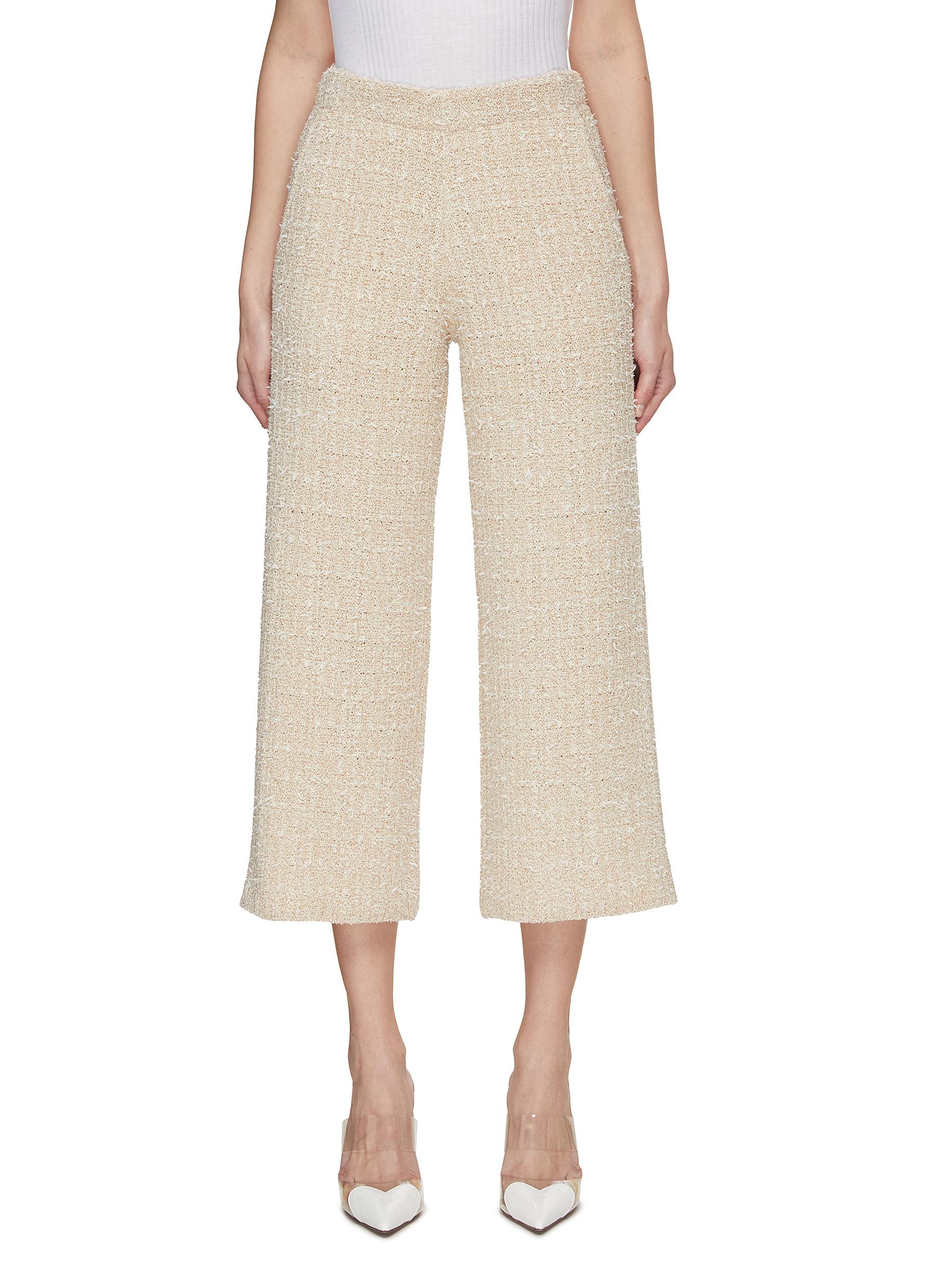 Cropped Tweed Knit Pants