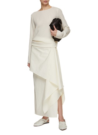 Figure View - Click To Enlarge - RUOHAN - Teuri Drape Maxi Skirt