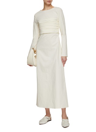 Figure View - Click To Enlarge - RUOHAN - Chiara Long Sleeve Ruched Dress