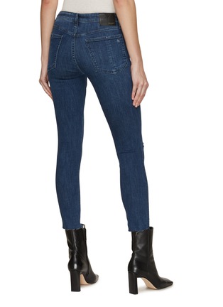 Back View - Click To Enlarge - RAG & BONE - Cate Medium Wash Knee Slit Cropped Skinny Jeans