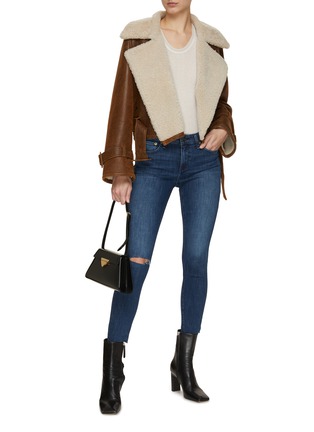 Figure View - Click To Enlarge - RAG & BONE - Cate Medium Wash Knee Slit Cropped Skinny Jeans