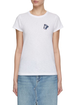 Main View - Click To Enlarge - RAG & BONE - Coffee Embroidered Patch T-Shirt
