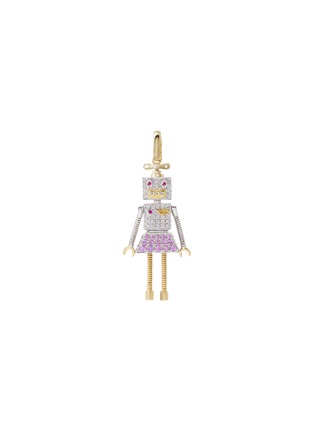 Main View - Click To Enlarge - MIO HARUTAKA - Robot 18K Gold Diamond Pink Sapphire Charm