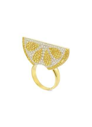 Detail View - Click To Enlarge - MIO HARUTAKA - Lemon 18K Gold Diamond and Yellow Sapphire Ring