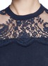 Detail View - Click To Enlarge - ERDEM - 'Deni' floral lace panel knit dress