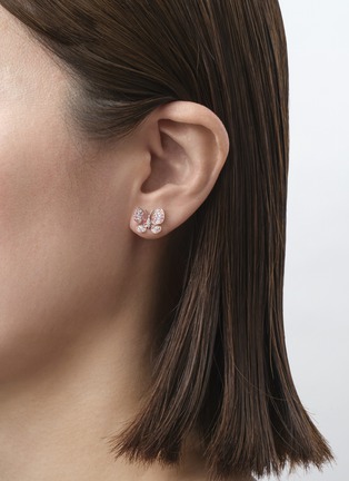 Detail View - Click To Enlarge - MIO HARUTAKA - Butterfly 18K Gold Diamond Pink Sapphire Single Earring