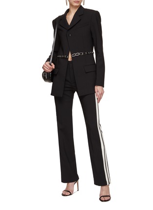 Figure View - Click To Enlarge - DION LEE - Contrast Stripe Tailored Pants