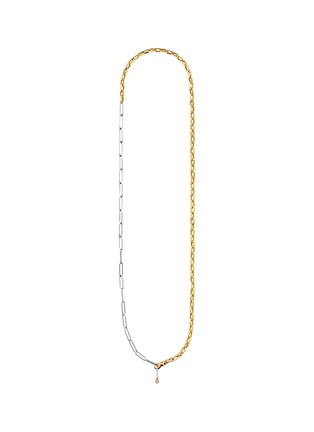Main View - Click To Enlarge - MILAMORE - Duo Chain Jr Diamond 18K White Yellow Gold Necklace — 50cm