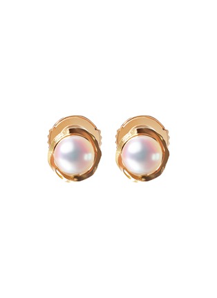 Main View - Click To Enlarge - MILAMORE - Kintsugi EN Akoya Pearl 18K Gold Stud Earrings