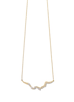 Main View - Click To Enlarge - MILAMORE - Kintsugi Float Pavé Diamond 18K Gold Necklace — 45cm