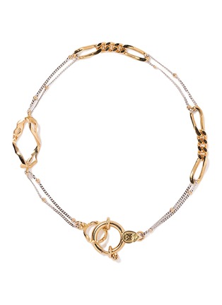 Main View - Click To Enlarge - MILAMORE - Kintsugi 18K Yellow White Gold Duo Chain Bracelet — 18cm