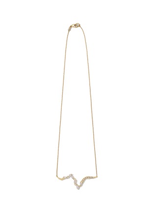 Main View - Click To Enlarge - MILAMORE - Kintsugi Victoria Float Pavé Diamond 18K Gold Necklace — 45cm