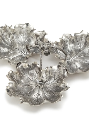 Detail View - Click To Enlarge - BUCCELLATI - Nature 3 Geranium Leaves Medium Sterling Silver Centrepiece