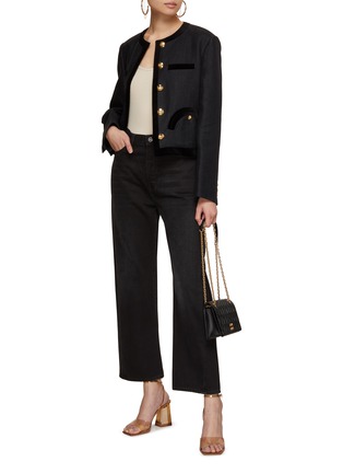 Figure View - Click To Enlarge - BLAZÉ MILANO - Mengi Velvet Trim Bolero Jacket