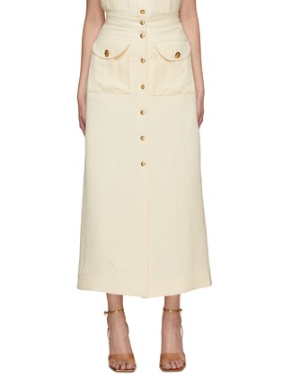 Main View - Click To Enlarge - BLAZÉ MILANO - Savannah Appaloosa Linen Silk Skirt