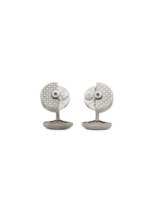 Main View - Click To Enlarge - TATEOSSIAN - Limited Edition Regalia Spinning Disc Rhodium Plated Sterling Silver Sapphire Cufflinks