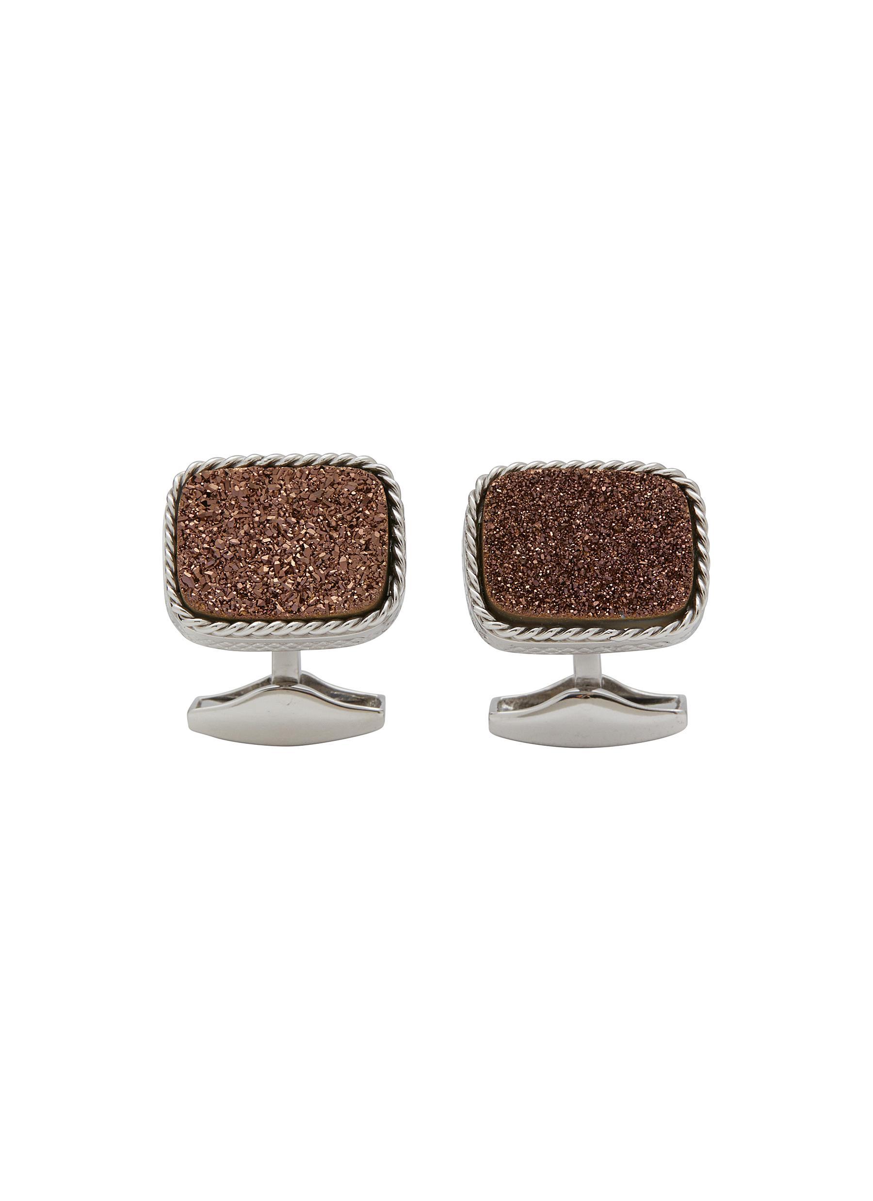 Limited Edition Bronze Drusy Cable Sterling Silver Cufflinks